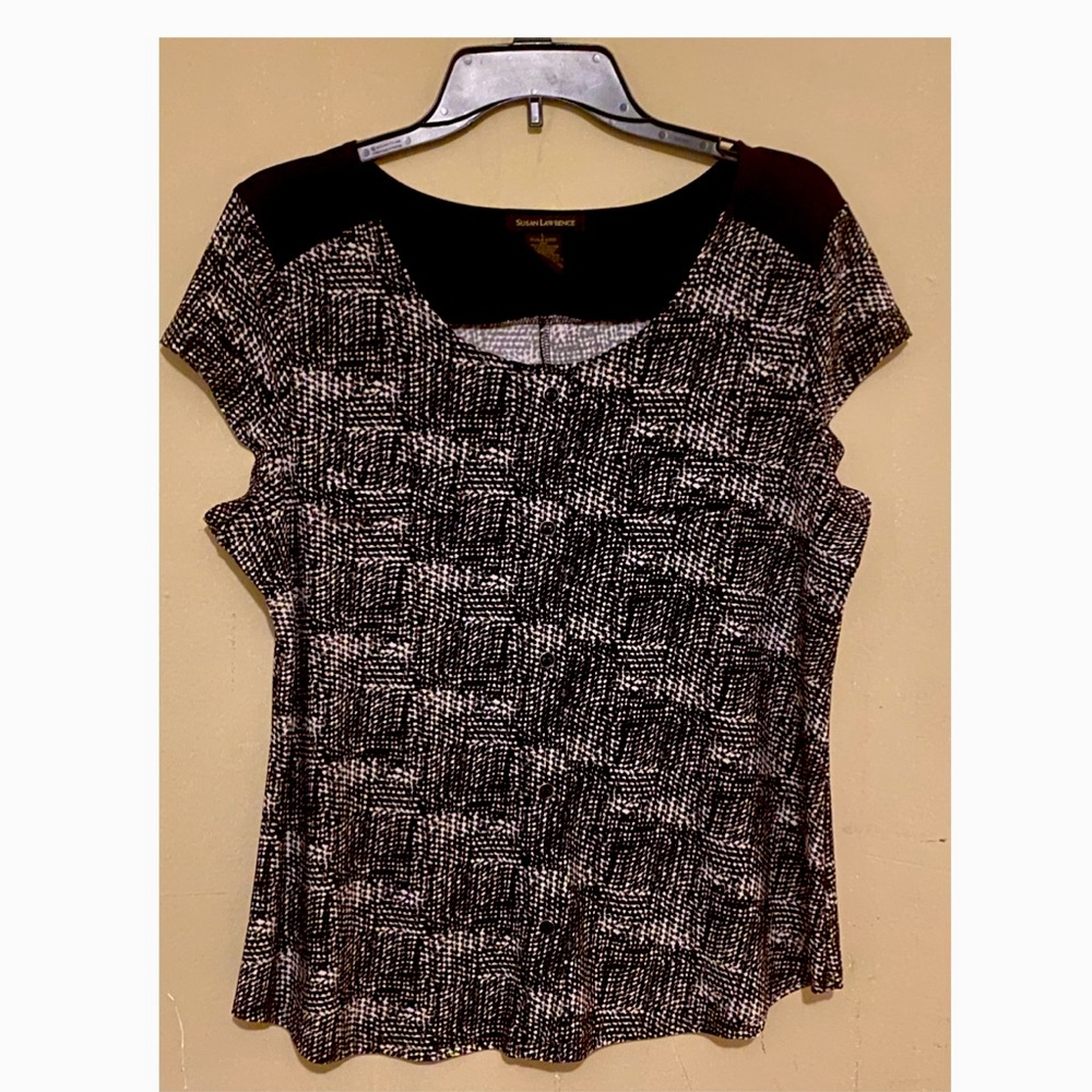 Susan Lawrence- Black and white blouse